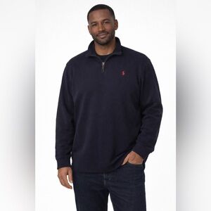 Polo Ralph Lauren Quarter Zip Pullover XXL Navy Red Pony Classic Preppy